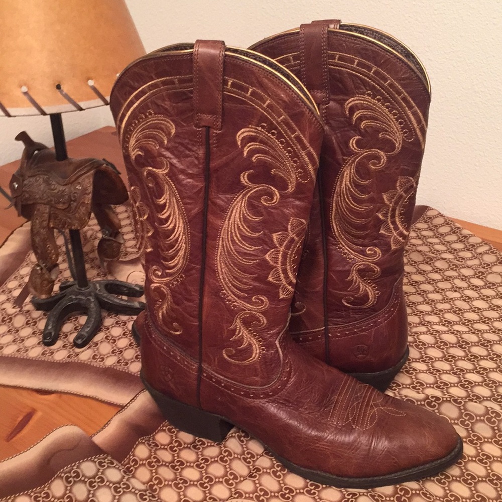 Ariat Brown Leather Cowboy Boots